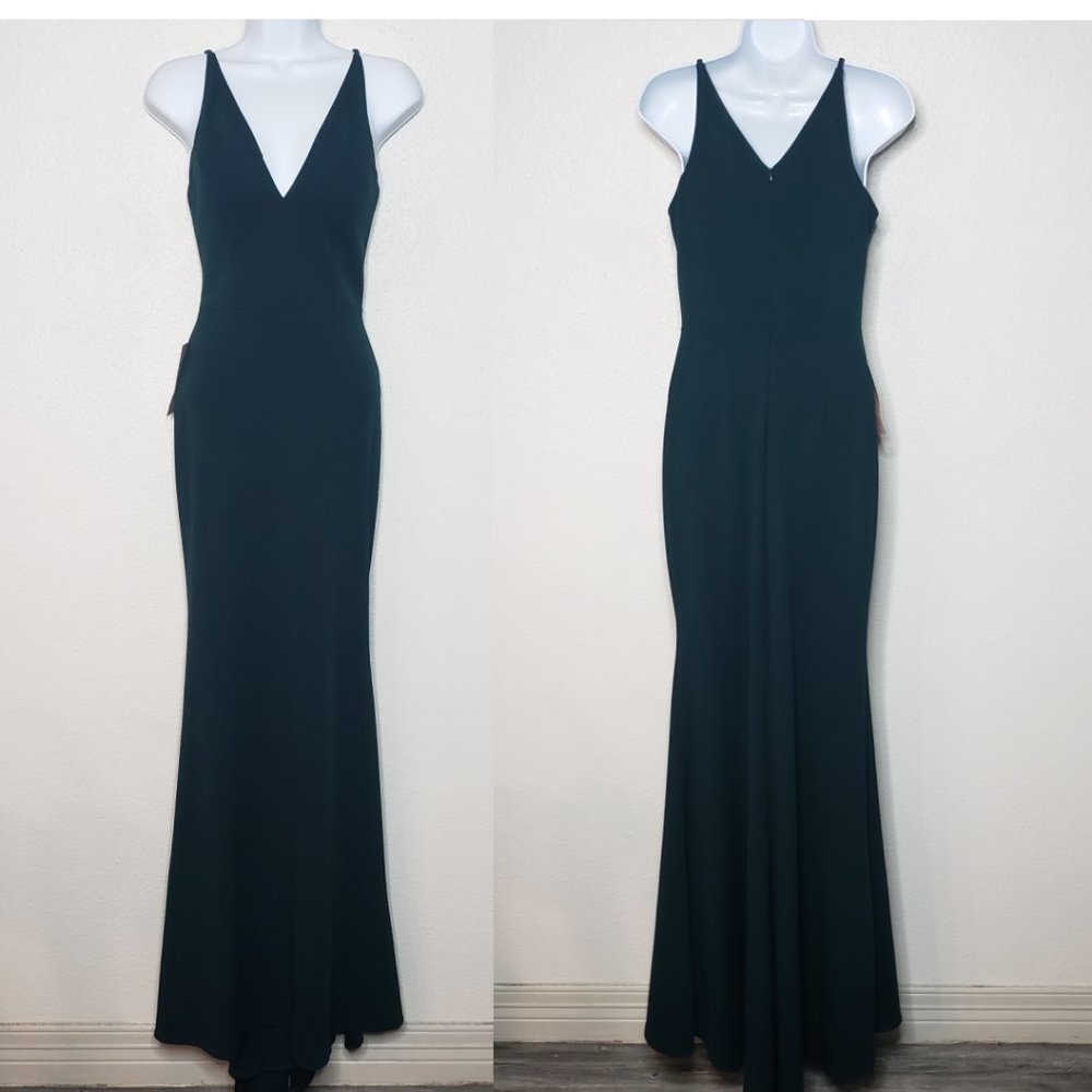 BHLDN Sz 4 Jones Dress in Dark Green - Picture 2 of 7